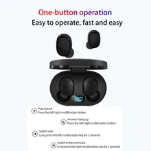 A6L Bluetooth 5 0 Earbuds LED Battery Display Charging Case Mini Size Compact Wireless Music Ear Buds