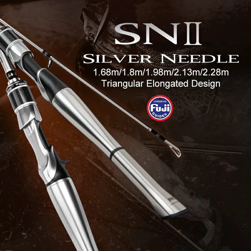 Amazing!! Kingdom SILVER NEEDLE II Fishing Rods Ultralight Fast Spinning rod 2 Sections UL L ML M MH Fuji Ring Carbon Casting Travel Rod