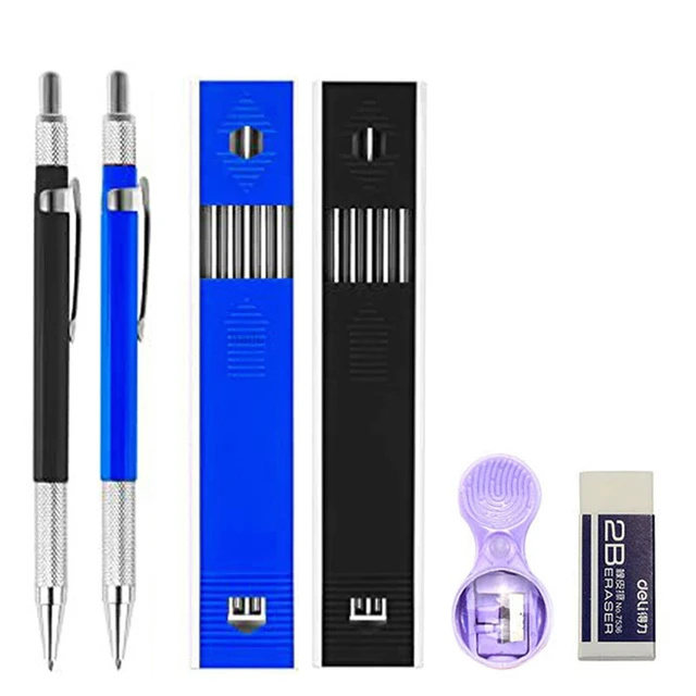 Deli Exam Mechanical Pencil Set 2B 2.0mm With 1 EXAM Eraser 1 Box of 2.0