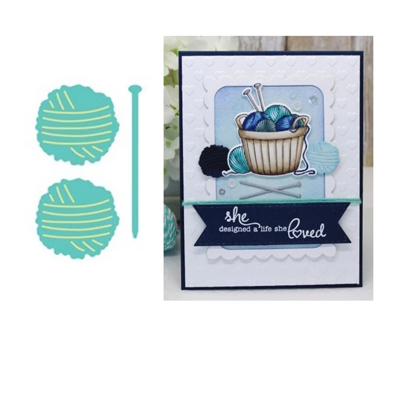 

Ball Of Yarn Metal Cutting Dies Stencil for Scrapbooking Photo Album Embossing Paper Cards Making Decorative Crafts Template New