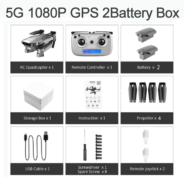 ZLRC SG907 RC gps Дрон с 5G WiFi 90 ° Электрическая регулировка 4K камера следуем за мной Квадрокоптер складной Квадрокоптер VS S167 E520S - Цвет: 5G 1080P GPS 2B BOX