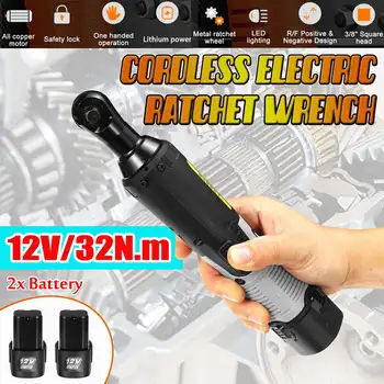 

3/8'' Lithium-Ion Battery Electric Ratchet Wrench 32Nm Rechargeable Electric Cordless Wrench Kit Power Tools Car Repair Tool