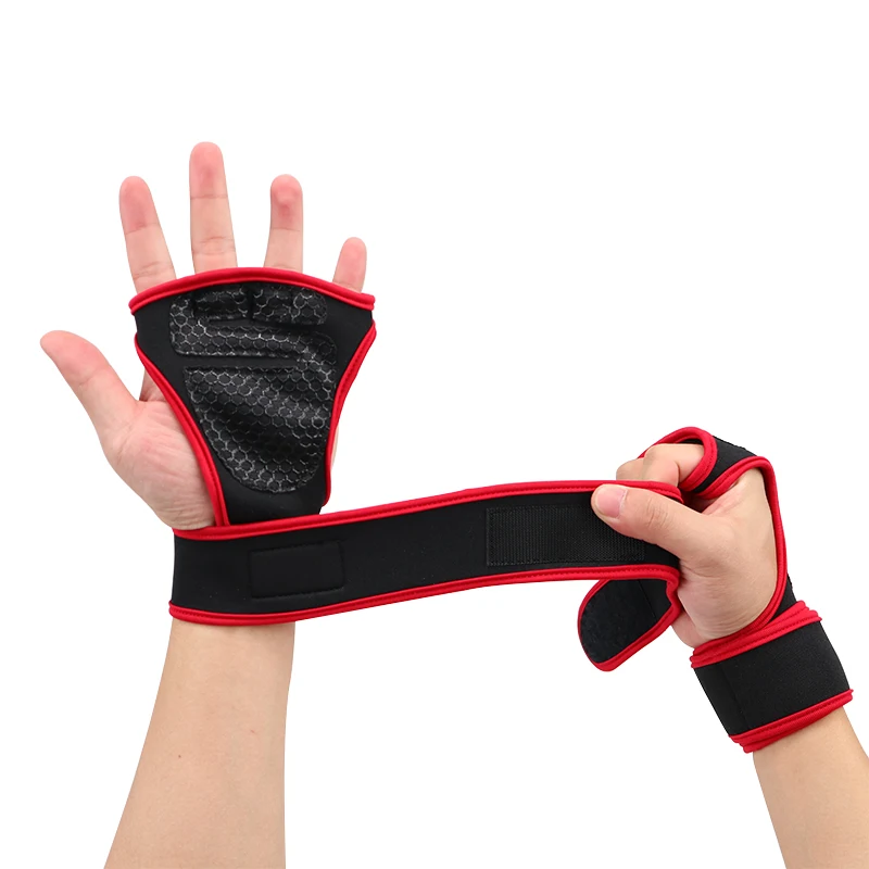 New 1 Pair Weight Lifting Training Gloves Women Men Fitness Sports Body Building Gymnastics Grips Gym Hand Palm Protector Gloves