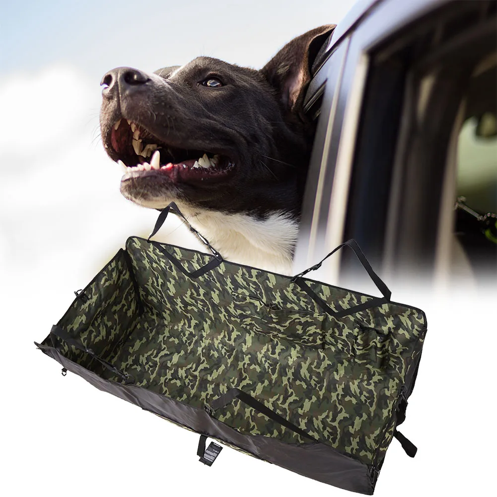 Camouflage Cover Oxford Cloth Pet Cushion Adjustable Strap Mat Travel Protective Dog Car Rear Seat Hammock Waterproof Thickened