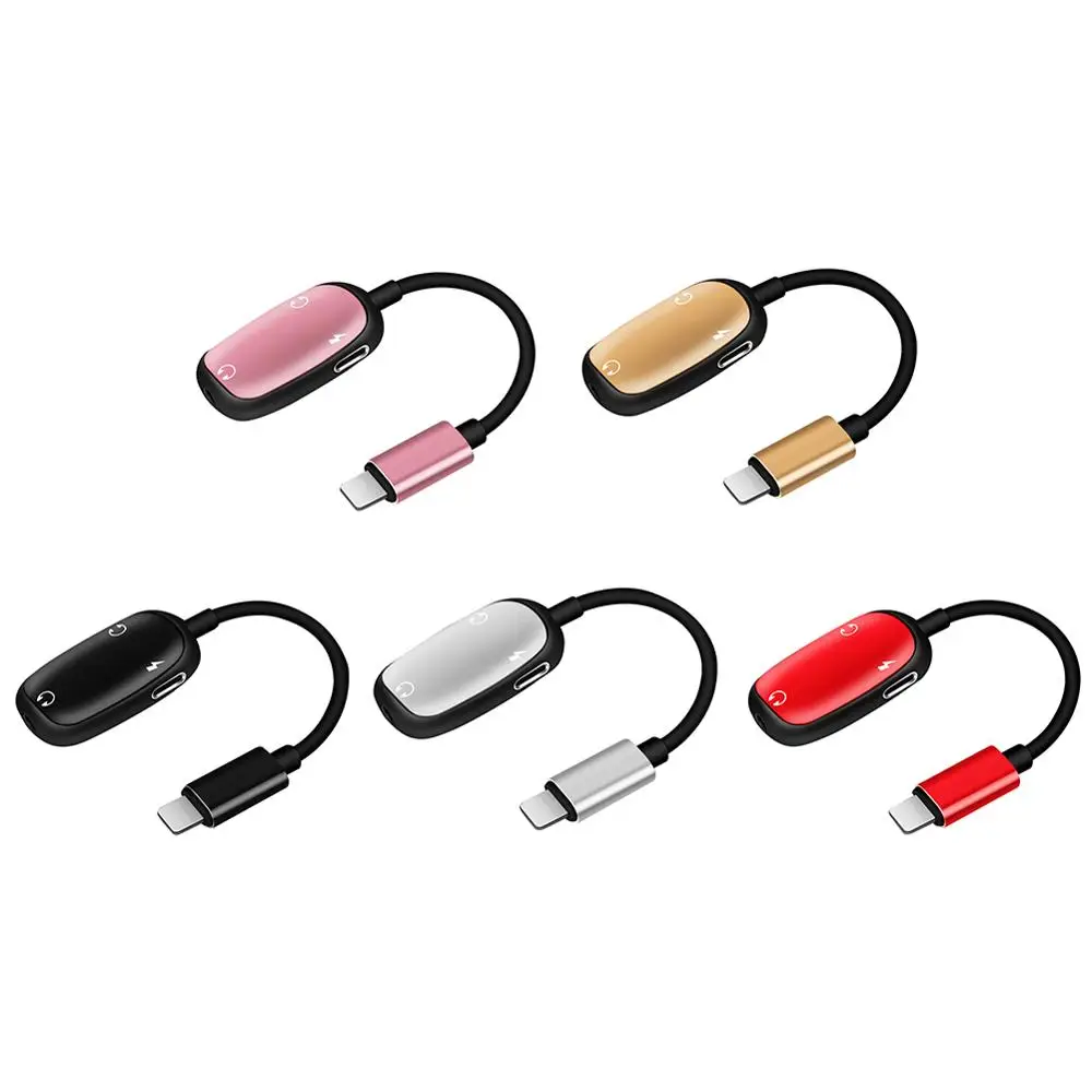 

3 in 1 Earphone Audio Adapter Charging Cable Mobile Phone Aux Dual Jack For iPhone XR XS Max X For Lightning 3.5mm Splitter