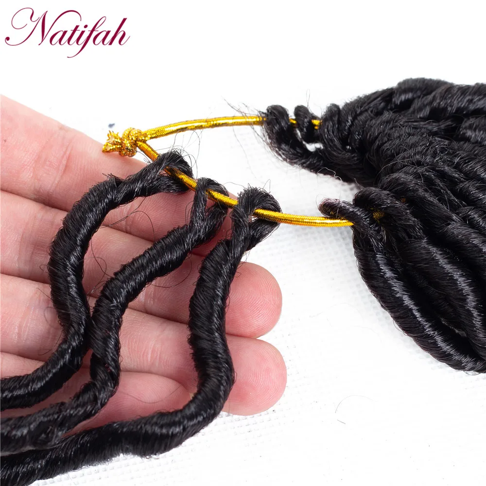 Natifah Faux locs Curly вязанные косички для наращивания волос 20 дюймов вязанные волнистые волосы для женщин