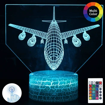 

Passenger airplane 3d phantom children night light bedroom decoration lamp cool children birthday gift lamp G21