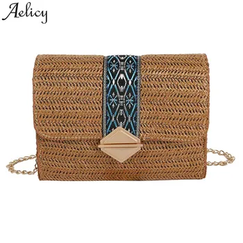 

Aelicy Messenger Bags Women Open Weaving Straw Solid Color Hand Bag Shoulder Bags Ladies Fashion Versatile female Bags drop ship