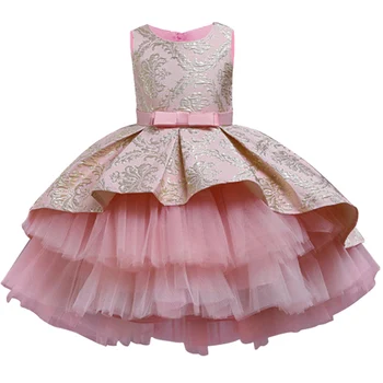 

Flower Embroidery Baby Girls Dress Elegant Wear Girls Princess Dress Tutu Party Dress For Girls Kids Vestidos Children Clothing