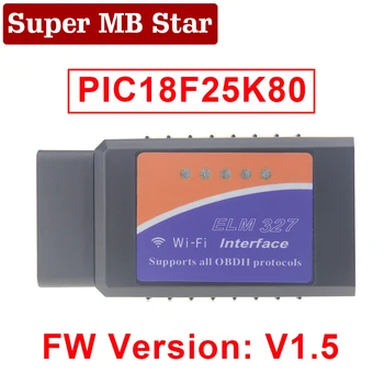 

PIC18F25K80 ELM327 WIFI V1.5 OBD2 Auto Code Reader WI-FI ELM 327 OBDII Car Diagnostic Tool Automotive Scanner For Benz Ford Kia