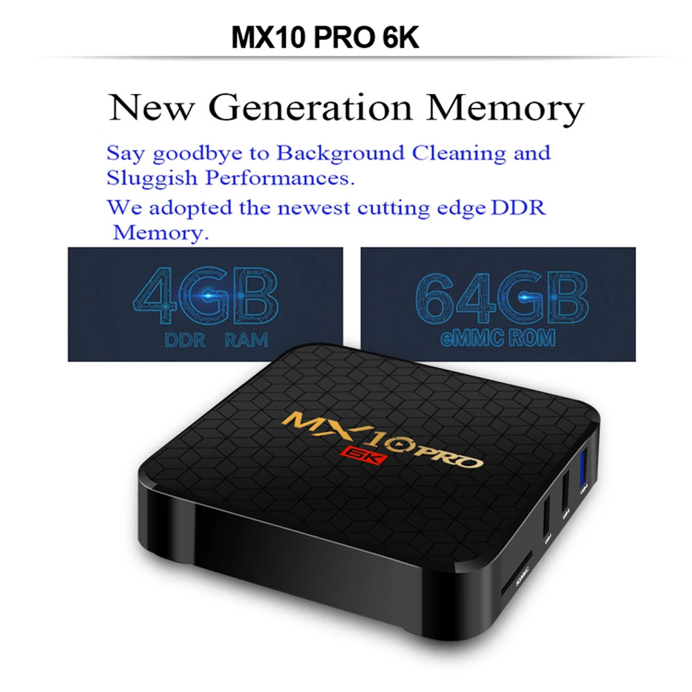 MX10 PRO Smart TV Box Android 9 0 BOX Allwinner H6 UHD 4K медиаплеер 6K декодирование изображений 4 ГБ/64 Гб 2