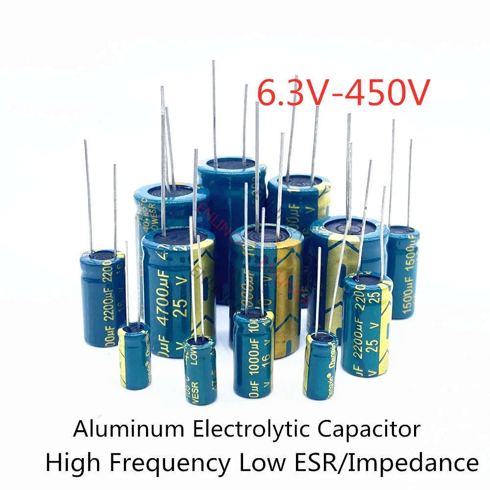 High Frequency Low ESR Aluminum Capacitor 100UF 220UF 330UF 470UF 680UF 1000UF 1500UF 2200UF 3300UF 10V 16V 25V 35V 50V 400V