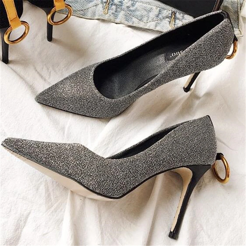 

European style Women's shoes new pumps short cut high heel and high heel shoes 9CM Ms high-heeled shoes