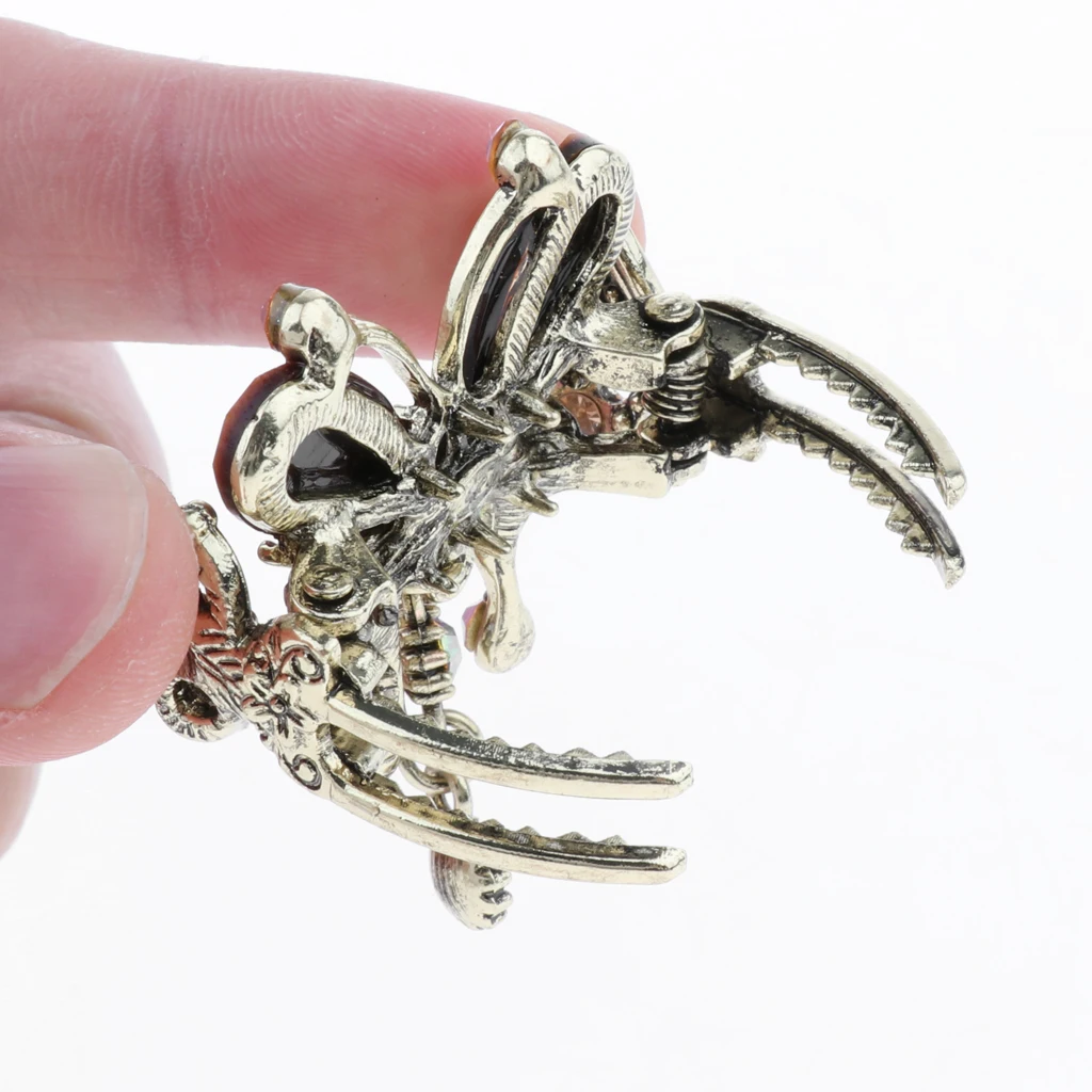 Rhinestone Crystal Alloy Jaw Hair Clips, Retro Butterfly Mini Hair Claw Clip Hair Accessories for Womens