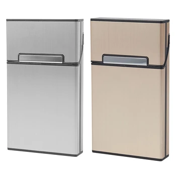 

2pcs New Ultra Thin Fashion Pipes Creative Personality Cigaret Case Slim Metal Cigarette Box Gift Box Women Cigarette Holder - S