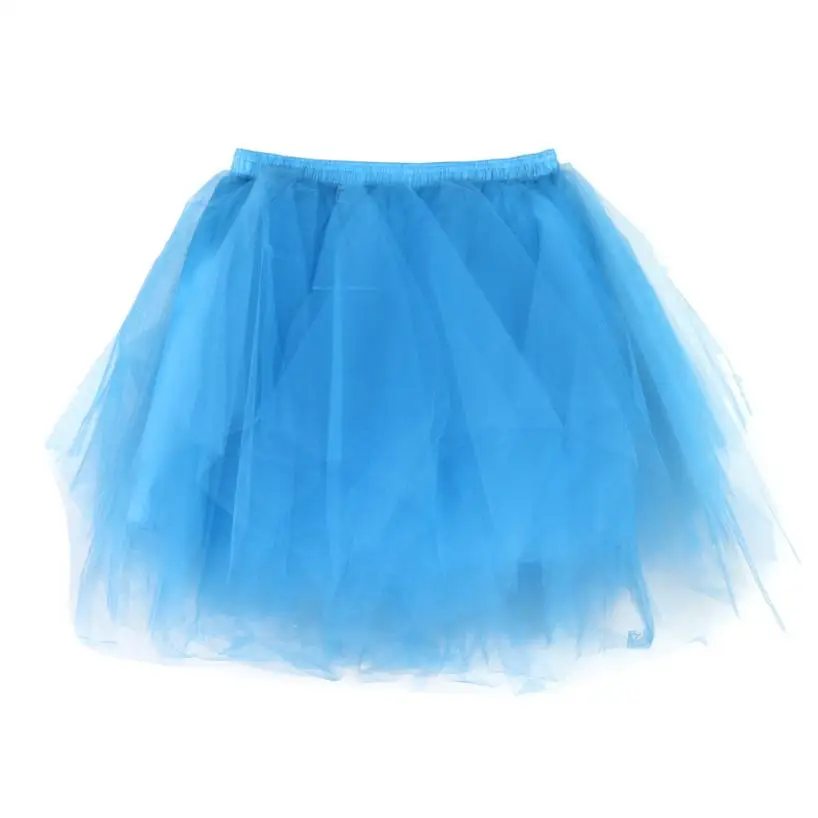 Sky Blue Новые женские jupe Тюль femme высокое качество из плиссированной газовой ткани короткая юбка для взрослых юбка-пачка для танцев - Цвет: Sky Blue