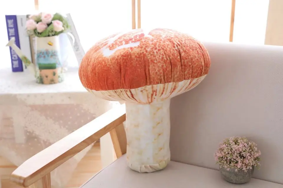 Моющаяся креативная подушка с искусственным грибом, плюшевая подушка для фруктов и овощей, антистрессовая мягкая игрушка для девочек, детская игрушка в подарок