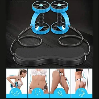 

Roller Wheel with Resistance Band Women Flex Abdominal Trainers Double Rollers Home Multi-Functional Exercise Fitness Equipment