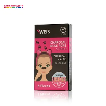 

Masks WEIS 3117821 Маска - полоски для носа WEIS с угольной пудрой 6шт