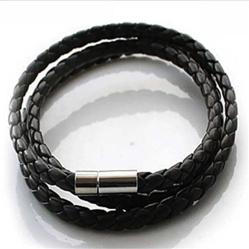 

Fashion Punk Men's Bracelets Jewelry 2019 Multi-layer PU Leather Bracelet for Women New 60cm Wristband Bracelet On the Arm