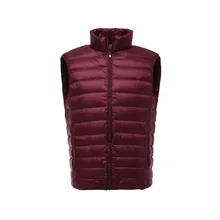 Новое поступление мужская куртка без рукавов зимний Сверхлегкий белый утиный пух мужской жилет, Слим жилет мужской ветрозащитный Теплый жилет