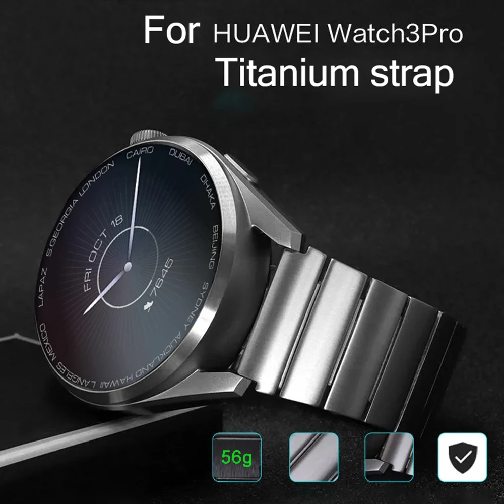 Ремешок титановый для наручных часов Huawei Watch 3 Pro оригинальный металлический