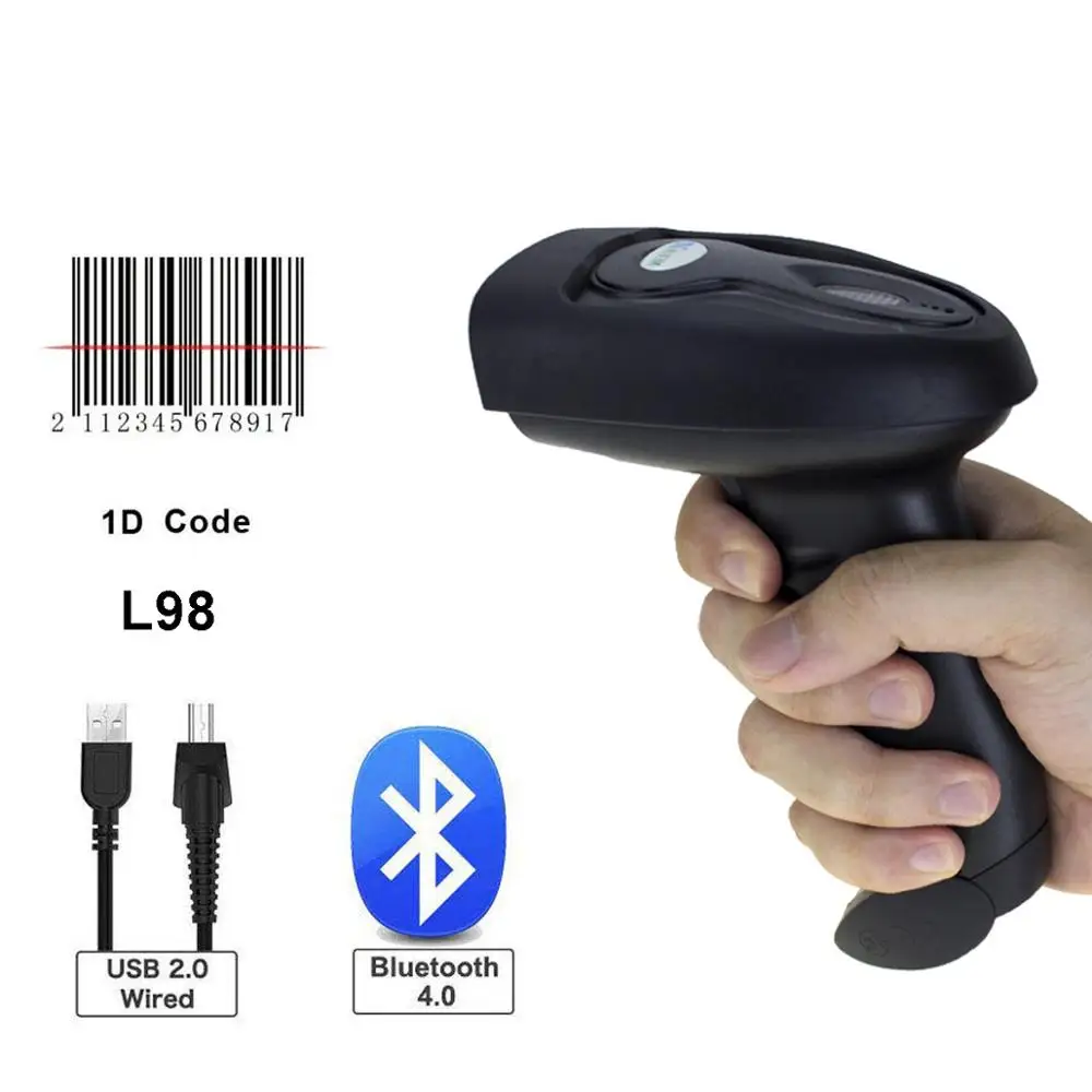  Portable Barcode Scanner Wireless Bluetooth 2D QR Bar Code Reader For Android iOS iPad Mobile Payme