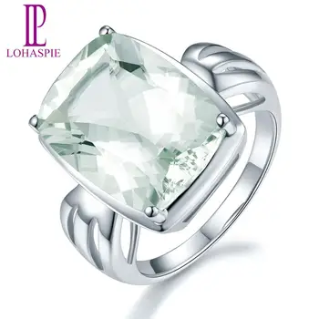 

LP Natural Green Amethyst 10.09CT Solid S925 Sterling Silver Bowknot Ring Fine Fashion Gemstone Jewelry For Women Gift