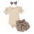 Newborn Baby Girl Clothes Set Summer Solid Color Short Sleeve Romper Flower Shorts Headband 3Pcs Outfit New Born Infant Clothing 19