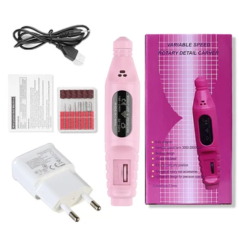 

Electric USB Charging Nail Drill Machine Kit Gel Polish Remove Nail Art Pen Pedicure Nail File Manicure Machine Nail Art Tools