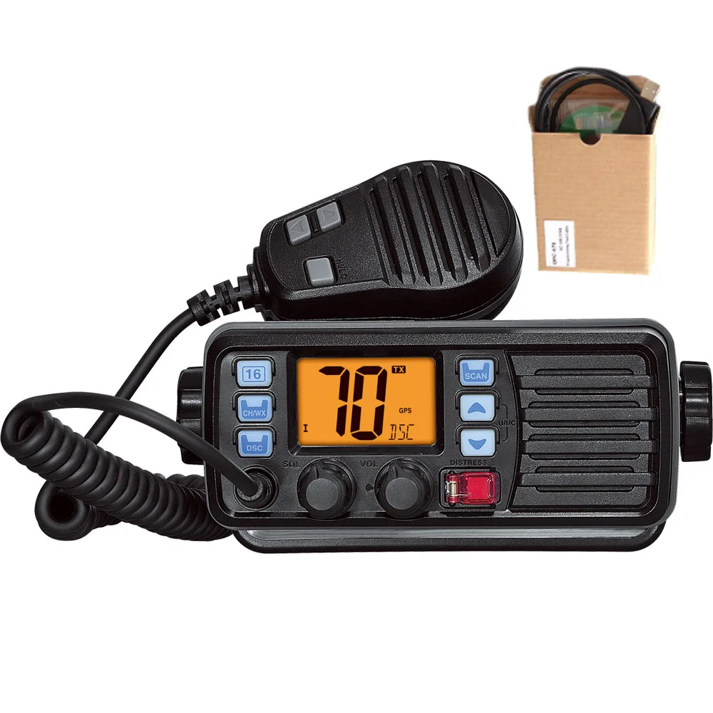 Последние RS-507M морская радиостанция диапазона VHF с gps Встроенный 25 Вт рация IP67 Водонепроницаемый Мобильный Лодка VHF радиостанции - Цвет: RS-507M-GPS-USB