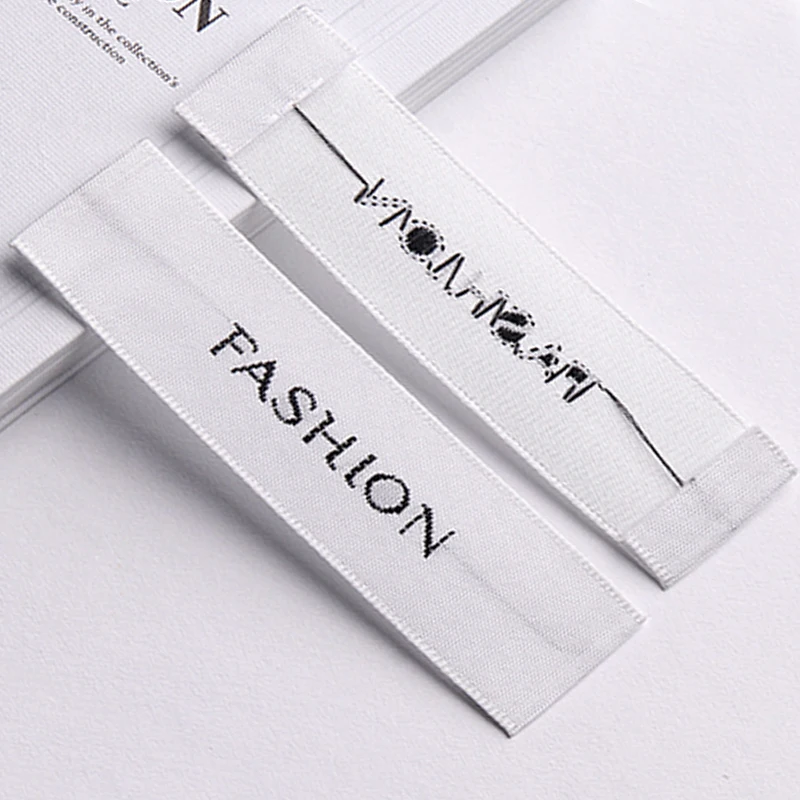 Clothes Labels 1000pcs , 2.5 * 6.7 cm Custom loop fold Washing Tags natural  cotton cloth label - AliExpress