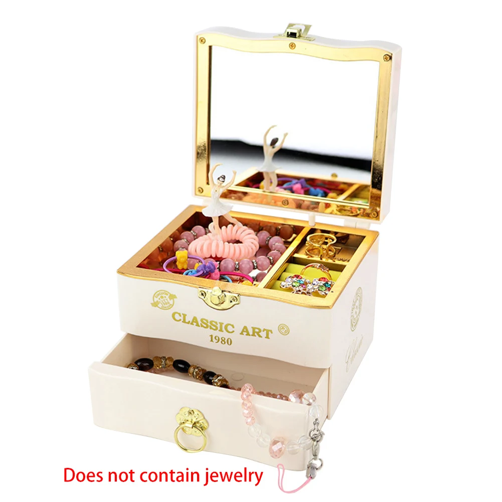 DIY Music Box Jewelry Box Rotating Ballerina Dancing Girl Table Jewelry Storage Crafts Ornaments Bedroom Home Decoration Gifts