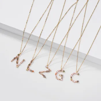 

Fashion Jewelry Fancy Delicate Necklace Initial Alphabet Letters Pendant Necklaces for Women