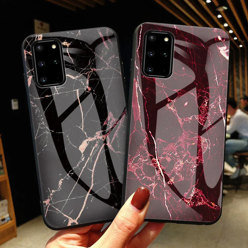 Чехол из закаленного стекла с гранитом и мрамором для Samsung Galaxy A50 A52 A51 A71 A70 A20 A30S