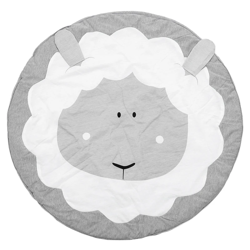 

95CM Kids Play Game Mats Round Carpet Rugs Mat Cotton Crawling Blanket Floor Carpet For Kids Room Decoration INS Baby Gifts shee