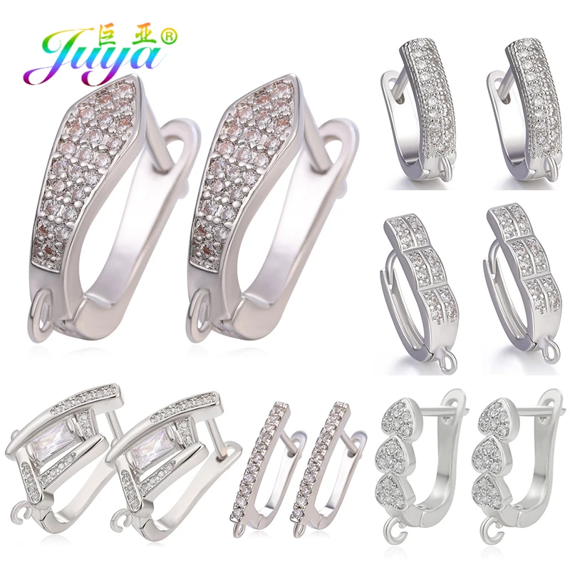 Juya DIY женские модные висячие серьги, аксессуары для изготовления золотых/серебряных креативных левербэк ушные проволочные серьги, крюковые застежки