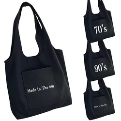 Tote Bag Ladies Canvas Bag Handbag Travel Tote Bag Student Messenger Shoulder Bag Foldable Washable Large Side Pouch Storage Bag