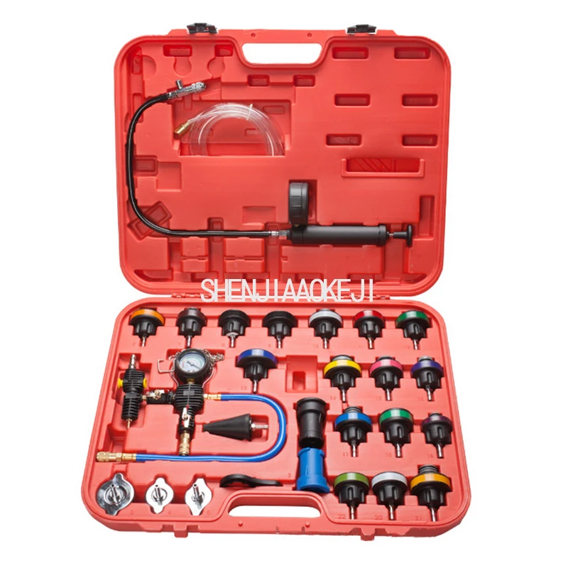 

28 Pieces/set Car Tank Pressure Gauge Check Leak Meter Test Scale Add Tank Water Antifreeze Changer Portable Hardware Toolbox