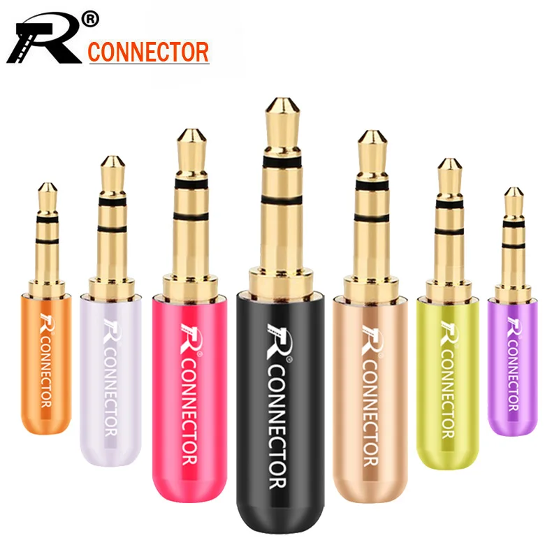100pcs Mini Jack 3 5mm 3 Pole Male Plug Gold Plated Plug Aluminum Tube 3Pin 1 8 Stereo Plug Audio Connector DIY Headphone Jack