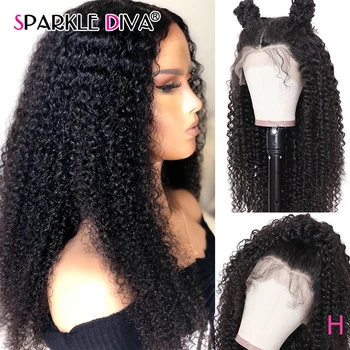 

360 Lace Frontal Wig Jerry Curly Human Hair Wig 180 Density Mongolian Lace Wigs Pre Plucked Remy Human Hair Wigs For Black Women