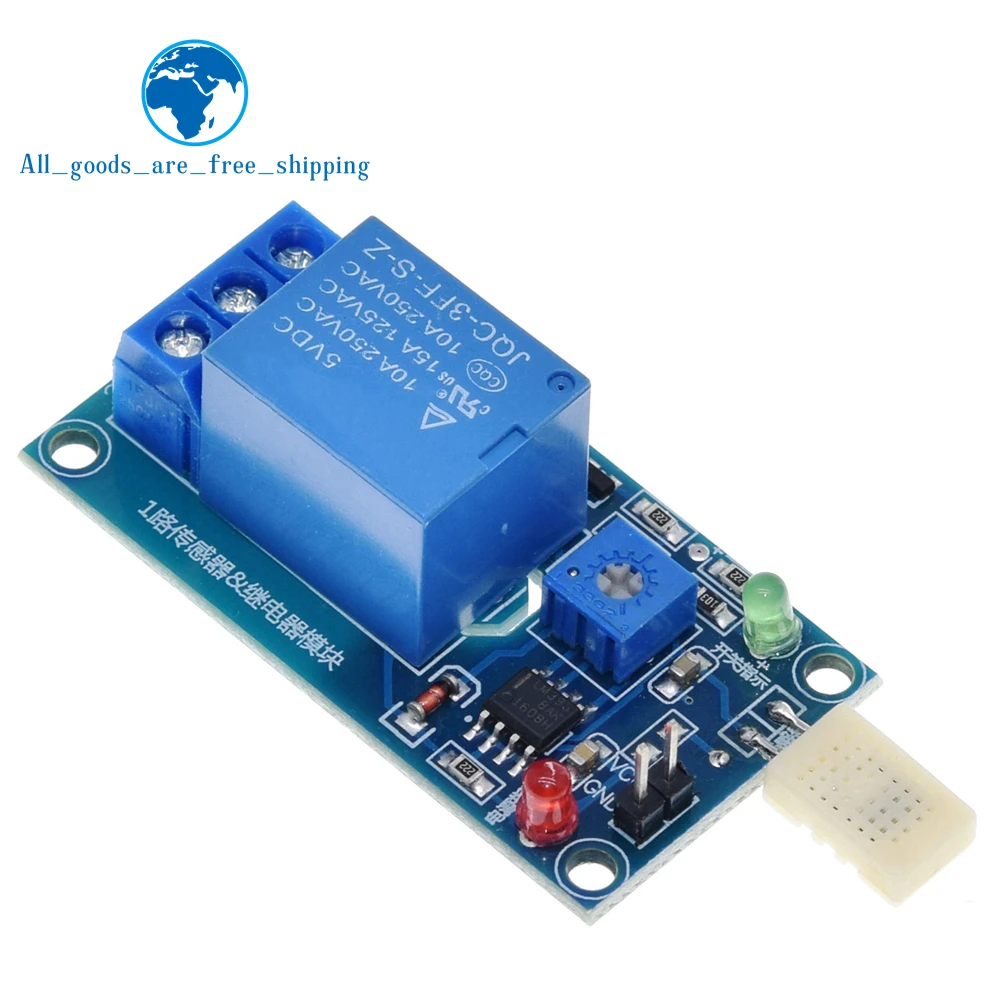 

TZT HR202 DC 5V 1 Channal 1CH Humidity Sensor Switch Relay Module Control Board Humidity Sensor Module for Arduino