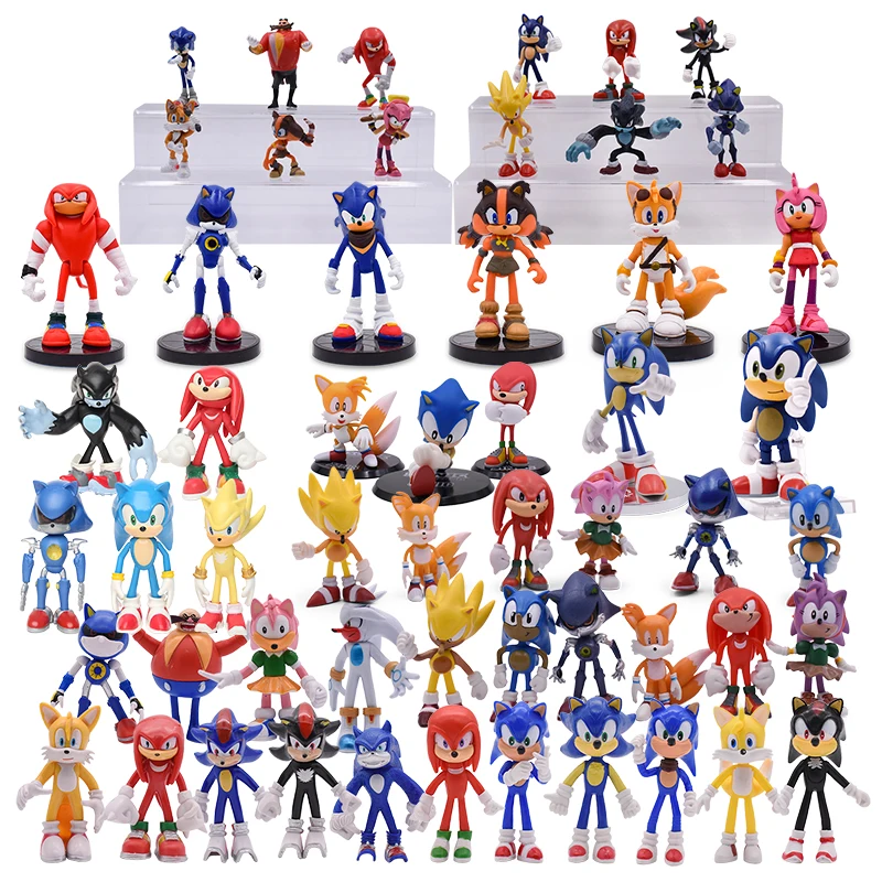 

12Style Anime Sonic Action Figure Sonic Toy Pvc Toy Sonic Shadow Tails Characters Figure Toys For Children Set kids