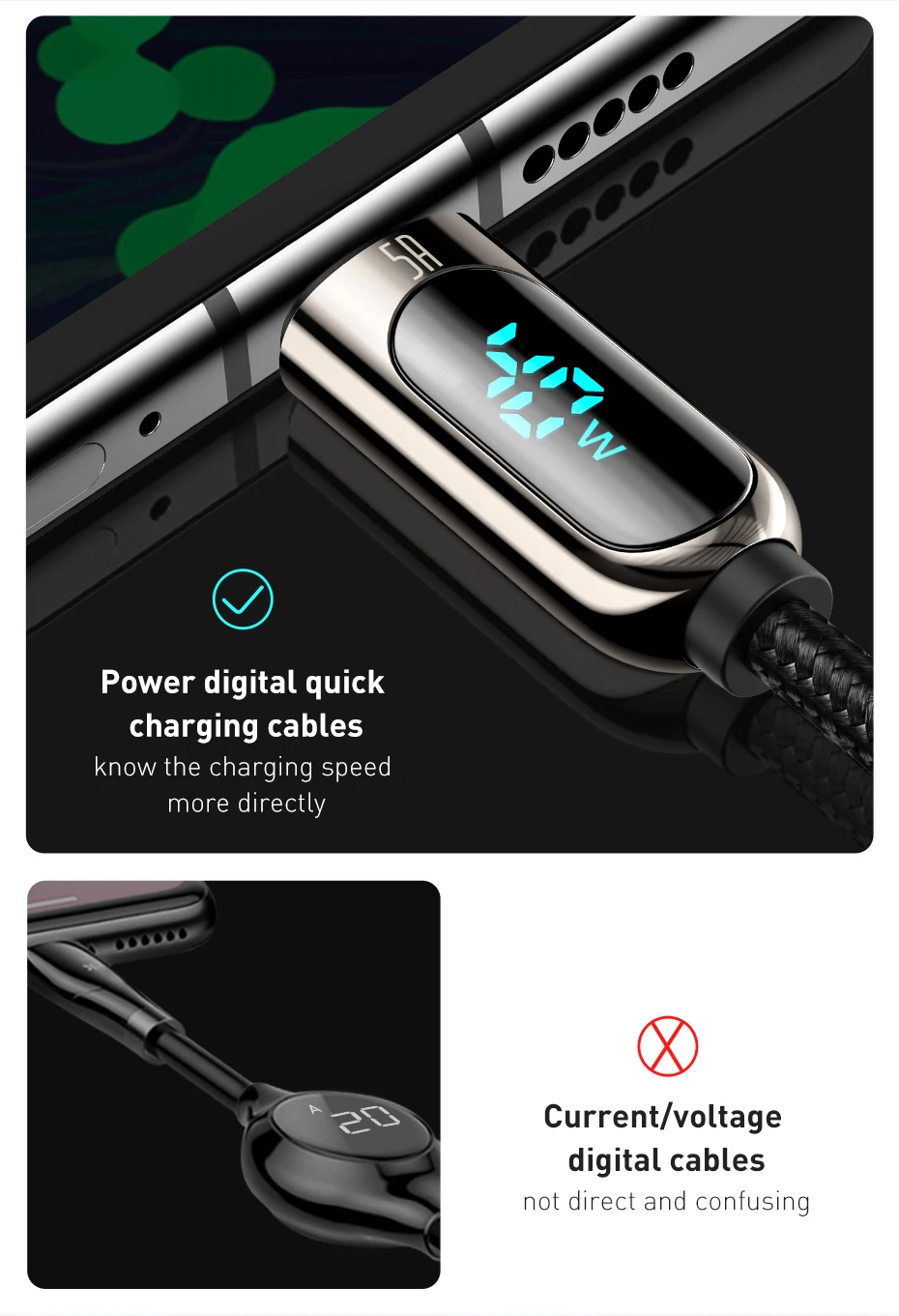 Baseus Display Fast Charging Data Cable USB to Type-C 6