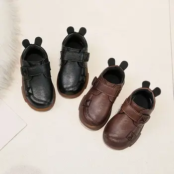 

Baby Boys shoes Casual Girls PU Shoes Autumn Winter Anti-Slip Solid Print Leather Shoes Children Sneakers Soft Soled Kids Shoes