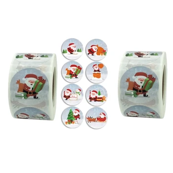 

Hristmas Ornaments Sticker Roll 500PCS Per Roll Very Suitable for Christmas Themed Decorations 2Rolls Combination Pack