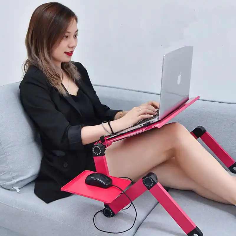 Laptop Desk Portable Adjustable Aluminum Ergonomic Tv Bed Laptop Tray Pc Table Stand Notebook Table Desk Stand With Mouse Pad Laptop Desks Aliexpress