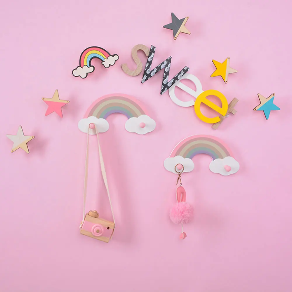 Nordic Style Children's Room Wall Hanging Rack Crafts Display Shelf for Kids Girl Decorative Storage Holder Clothing Hanger | Дом и сад