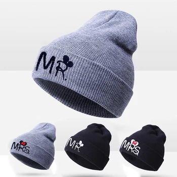 

Winter Hat Children Knitted Warm Beanie Embroidery Cartoon Cute Kids Cap Solid Color Boys Girls Hats