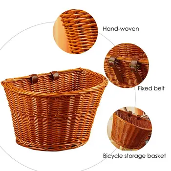 

Wicker Children's Vintage Rattan Bicycle Baskets Bicycle Balance Car Baskets Bike Scooter Basket Kids Bike Cart Plastic Handbag